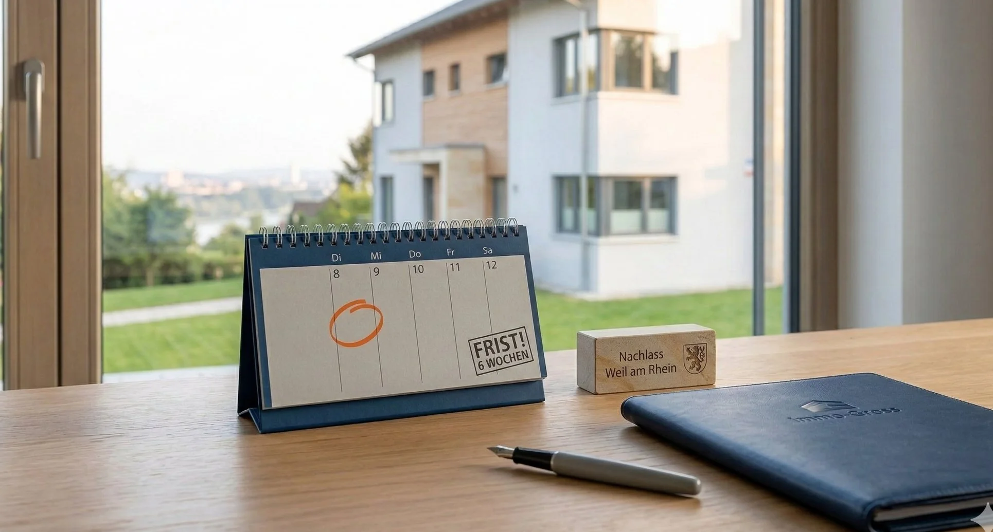 Kalender mit markierter 6-Wochen-Frist für Erbschaft Nachlass in Weil am Rhein